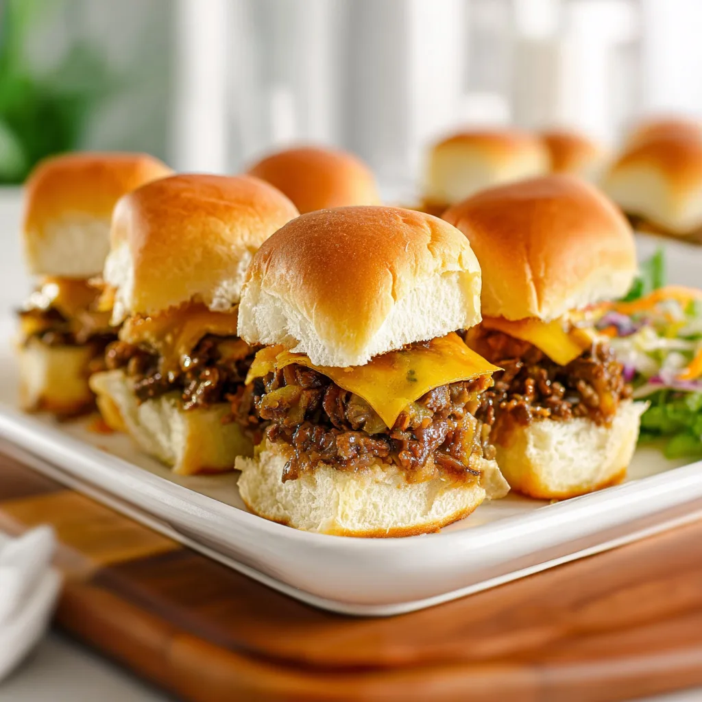 Savory Cheeseburger Sliders with Cheddar and Onion