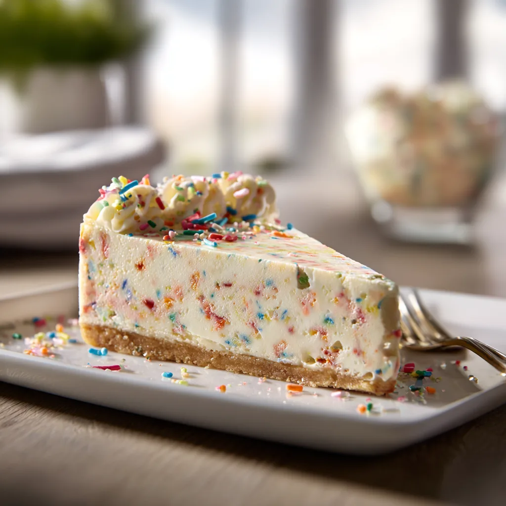 Funfetti Cake Cheesecake with Creamy Topping